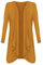 Womens Ladies Plus Size Long Sleeve Waterfall Cardigan Top Duster Coat Jacket, XXL 20-22 Plus Size, Mustard