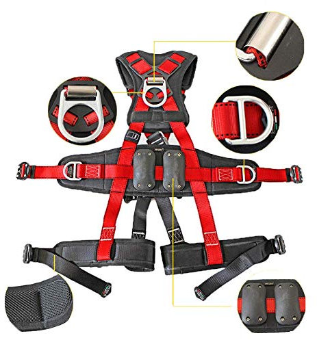 AprilhpTower Climbing Harness, Full Body Safety Harness Expanding Training Caving Rappelling Equip Arborist Tree Rock Climbing Harness Outdoor for Mountaineering Rock Climbing Fire Rescue