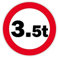 Autocollant Sticker signalisation Panneau Interdit Poids Lourds Camion 3,5 t