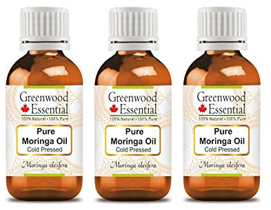Greenwood Essential Naturreine Moringaöl (Moringa oleifera) Kaltgepresst 100ml X 3 (10 oz)