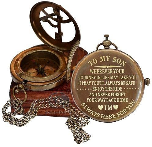 Medieval Replicas Personalized Kompass, Geschenk für Ehemann, Sohn, zu meinem Mann, zu meinem Verlobten, Vater, Freund, für personalisierte Arbeitskompass (To My Son)
