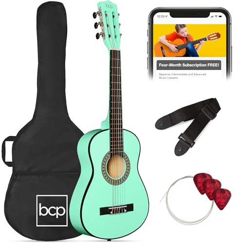 Best Choice Products 76,2 cm Kinder-Akustikgitarre, Anfänger-Starter-Set mit Gurt, Etui, Saiten, SoCal Green
