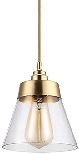 Hobaca E27 Gold Kupfer Modern Nordisches Glas Pendelleuchte Hängelampenschirm Messing-Kronleuchter Leuchten zum Küche Insel Esszimmer Lichter Hanglampe