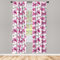 ABAKUHAUS Acquerello Tenda a Pannello Set di 2, Orchidee Feng Shui, Trattamento della Finestra per Stanza e Camera da Letto, 150 cm x 245 cm, Arancio Pallido Fucsia