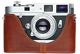 BolinUS MP&M6 Schutzhülle, handgefertigt, Echtleder, Halb-Kameratasche für Leica MP/M6/M4/M3/M2/M1/MDa (mit Schnellfilmprozessor) Filmkamera (LavaBrown)