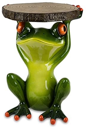Bollweg Formano Garten Deko Tisch Frosch - Frosch Tierfigur für Blumen und Pflanzen - 44 cm - Pflanzentisch Gartendekoration - In und Outdoor