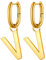 FOCALOOK Damen 316L Edelstahl Ohrringe, Ohrhänger mit Buchstabe V in Gold, Hängende Ohrringe Accessoires für Geliebte/Freundin/Tochter zum Geburtstag/Valentinstag/Weihnachten