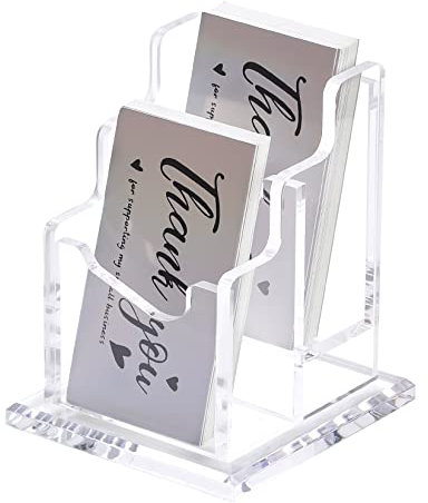 Acryl-Prospekthalter, Visitenkarten-Literaturhalter, transparenter Flyer-Magazin, Pamphlet-Display-Ständer, Broschüre, Schreibtischhalterung, dreifach gefaltet, 2 Fächer, 2 Fächer)