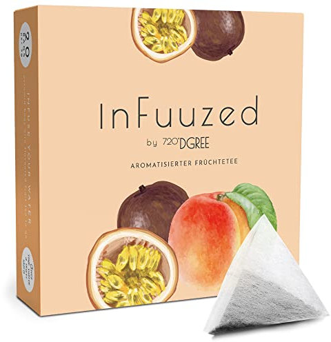 720°DGREE InFuuzed Geschmack Pfirsich-Maracuja - 20 Beutel mind. 10 Liter - Kein Zuckerzusatz, Ohne Kalorien - Natürlich lecker für Deine Trinkflasche: Die Getränke Alternative zu Eistee, Limonade