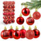 GIRAFEDA 36 Stück Weihnachtskugeln Rot Christbaumkugeln Kunststoff Tannenbaumkugeln Klein Weihnachtskugeln Plastik Christbaumkugeln 4cm Kunststoffkugeln für Weihnachten Hochzeit Party