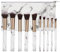 Make-up Pinsel Sets Professionelle Marmor Pinselsets Tragbare Kosmetik Bürste für Grundierung, Lidschatten, Rouge, Concealer mit Marmor Kosmetiktasche 10 Stück (Weiß)