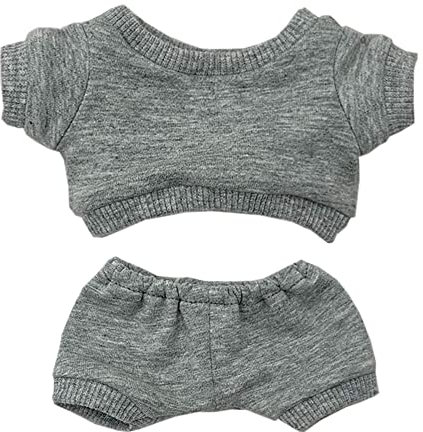 niannyyhouse 20 cm Plüschpuppenkleidung, Sportbekleidung, Anzüge, Sweatshirts, Hosen, Puppenverkleidungen (Grau, 20 cm)