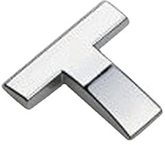 anso 1 x Auto-Auto-Chrom-Metall-Aufkleber, 3D-Buchstaben, digitales Alphabet-Emblem, Auto-Stoßstangen-Aufkleber (T)