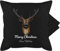 Kissenbezug - Weihnachtskissen Christmas Geschenke - Pixel Hirsch mit Wunschtext - 50 x 50 cm - Schwarz - weihnachtliche kissenbezüge weihnachtsmotive kissenhüllen Weihnachten Merry bezug
