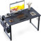 ODK Kleiner Tisch, 100 x 48 cm Computertisch mit Kopfhörerhaken, Schreibtisch Schwarz für Kleine Räume, Bürotisch für das Home Office