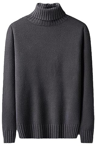 USTZFTBCL Maglione a collo alto da uomo autunno collo uomo inverno, Gray9 viola, XS