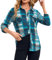 Jhsnjnr Chemise décontractée à carreaux à manches longues pour femme, Bleu/marron, XXL