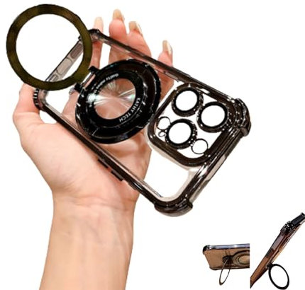 Airbag Anti-Fall for iPhone Case with Invisible Ring Stand, 4 Corner Air Cushion Phone Case, For iPhone 11-15 Series (for iphone 11,Black)