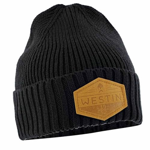 Westin Winter Beanie Os Black - Angelmütze, Mütze für Angler, Kopfbedeckung zum Raubfischangeln