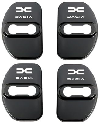 DQIGCTES 4 StüCk Auto TüRschloss Abdeckung für Dacia Duster Spring Logan Sandero,Auto TüRschlossabdeckung Schutzkappe Auto TüRschlossabdeckung Innenraum Schutz ZubehöR,Black