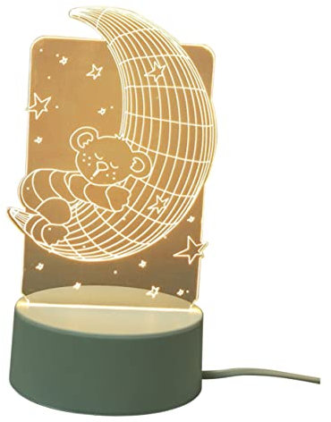 Gadpiparty 3D-LED-Licht usb tischleuchte kinderzimmer lampen mond laterne wohnzimmerlampe mondlampe Schreibtischlampe Mondbär Nachttischlampe Schlafzimmer Nachtlampe Acryl Nachtlicht