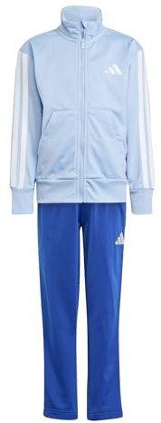 adidas Unisex - Bambini ESSENTIALS CLIMACOOL TRACKSUIT, glow blue/white, 5-6 Years
