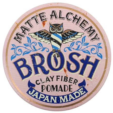 BROSH Pomade aus Tonfaser mit mittlerem Halt und mattem Finish, leichte Paste, zum Kämmen auf Wasserbasis, für Männer, 113 g, Rosa