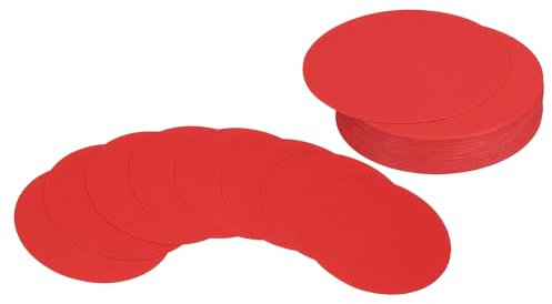 PATIKIL 50 Stück Moderationskarten Karteikarten Kreis-Karton, 10 cm runde Ausschnitt-Papierdicke Karton-Untersetzer für DIY-Bastelprojekte Klassenzimmer-Pinnwand-Dekoration, Rot