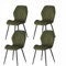 Weegstok Velvet Dining Chairs Set of 4 Kitchen Chairs Dining Room Lounge Reception Chairs with Metal Legs for Living Room Bedroom,Sage green