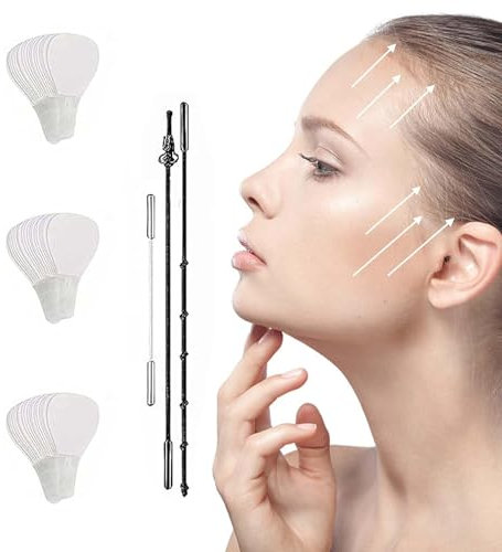 80 Pieces Face Lift Tape, Facial Tape Tool for Invisible Face Lift Facial Stickers, Face Lift Stickers Invisible V-Shaped Face, Neck and Eye Lift for a Perfect Face Shape