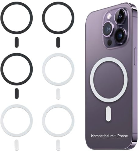 6 Stück Ring Magnetisches Adapter Kabelloses Laden Umwandlungskit Magnet Ring Aufkleber Magnetisches Konvertierungsset Magnetring Handy Kompatibel mit iPhone 14/13/12/11/X Reihe Samsung A13 A54 A53