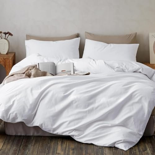 Nässeschutz Bettdeckenbezug Baumwolle Inkontinenzmittel Schutzbezug Bettdecke wasserdichte Bettbezug Atmungsaktiv Mit Reißverschluss (White,135x200/50x75cmx1)