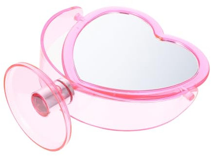 CRILSTYLEO Miroir De Bureau De Cœur Double Face Rotatif pour Maquillage Cosmétique De Coiffeuse