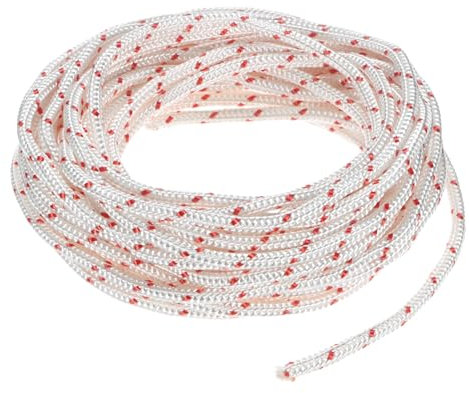 M METERXITY Corde De Lanceur Recoil Cordon De Tirage 6mm 10m Corde De Lanceur Nylon Cordon De Tirage Corde De Lanceur Pour Mower/Chainsaw/Trimmer/Brush Cutter [Blanc Rouge]