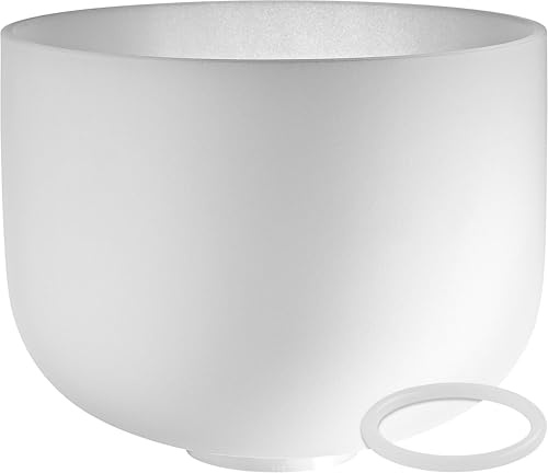 Sonic Energy 12 Zoll Kristallklangschale – 440 Hz, Ton F3, Herzchakra – Für Meditation, Yoga, Klangheilung – Inkl. Silikonring (CSBM12F3)