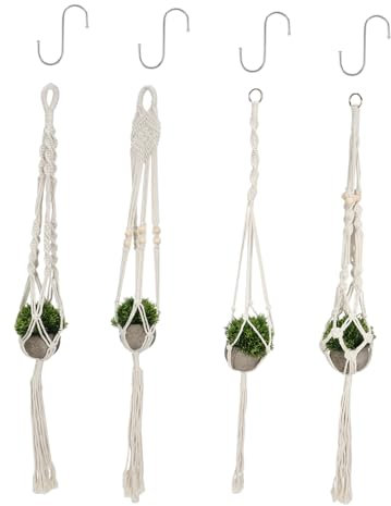 OFFSCH Bolsas De Red Handmade para Cestas Colgantes De Plantas Soporte Colgante para Exterior