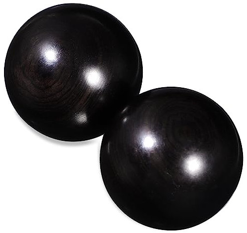 Vaguelly 2stücke Handmassagebälle Aus Poliertem Ebenholz Glatte Oberfläche Handliche Trainingsbälle Zur Massage Der Handfunktion Und Entspannung Von Muskeln Geeignet Für Erwachsene