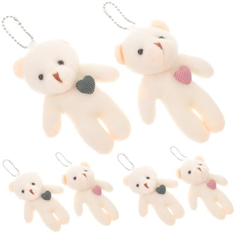Kisangel 6stücke Plüschbär Schlüsselanhänger Stoffbär Anhänger Bär Schlüsselring Taschen Charme Rucksack Ornament Für Frauen Handtasche Dekoration