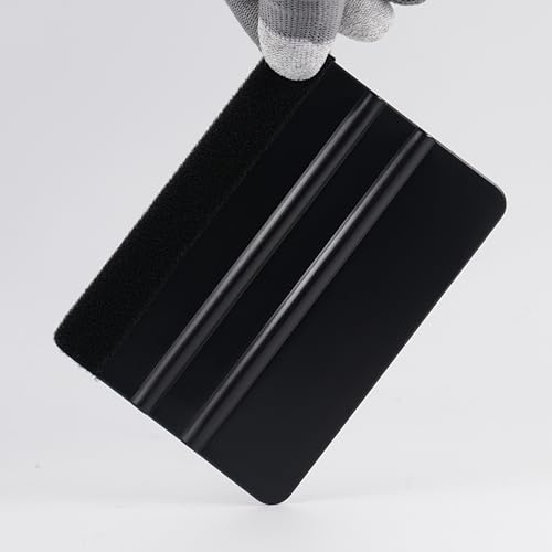 2-Pack Felt Edge Squeegee Tool for Car Vinyl Wrap, Window Tint, & Peel-and-Stick Wallpaper – Professional Bubble Remover with Scratch-Resistant ABS Plastic (black)