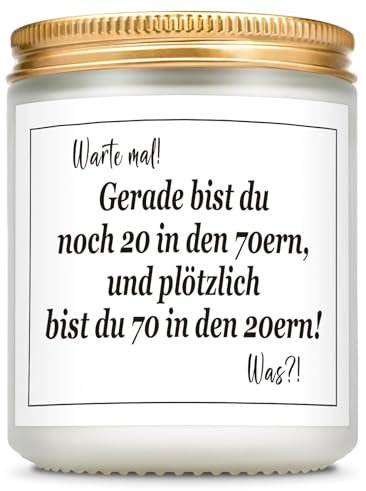 Giftasy 70. Geburtstag Frauen - Duftkerze mit Spruch, Geschenk zum 70 Geburtstag Mann, Geschenke für 70 Jährige Frauen, Geburtstagsgeschenk