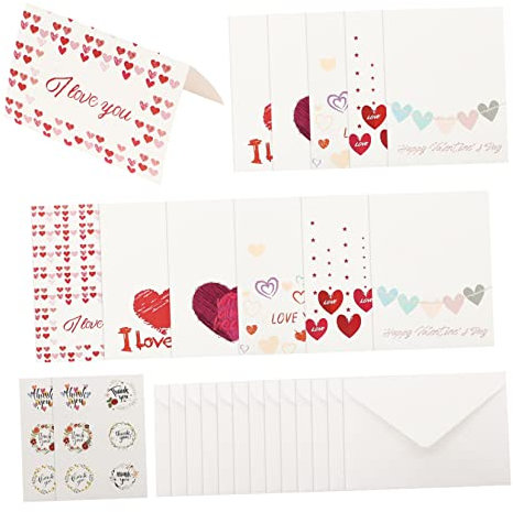 SHINEOFI 2satz Grußkarten Mit Umschlag Valentinskarten Und Herznachrichtenkarten Aus Hochwertigem Papier Sorgfältig Verarbeitet Für Valentinstag Und Festliche Anlässe