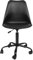 WODFARR Bureau Scandinave,Chaise de Bureau Scandinave Blanc à roulettes et Hauteur Réglable et Pied métal laqué,Noir