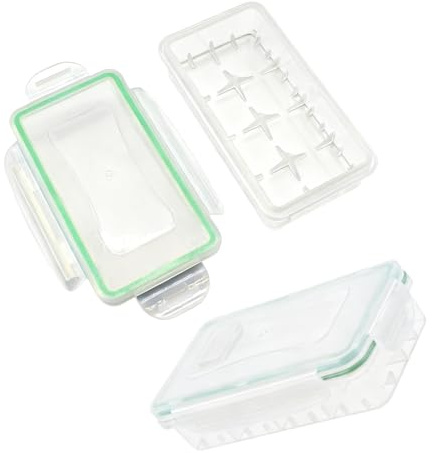 Durlo 2Pcs White Transparent Plastic Waterproof Battery Storage Organizer Case Battery Carrying Holder