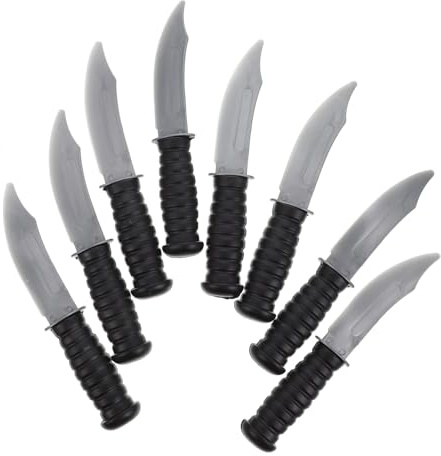 POPETPOP 8 pièces Lot de Couteaux Jouets Plastique Simulation Décoratifs pour Garçon Fille Accessoires Sécurisés pour Jeux et Éducation