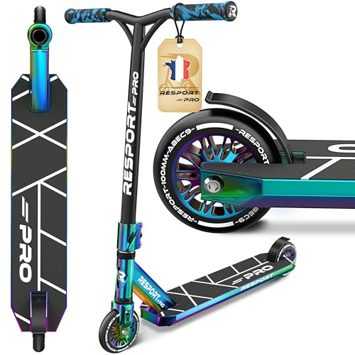 RE:SPORT® Stunt Scooter Roller REVO PRO für Kinder & Erwachsene mit Ständer | Profi Stuntroller 110mm PU Wheels & Y-Bar | Stuntscooter Kickscooter ABEC 9 Kugellager | Tretroller Trickroller Cityroller