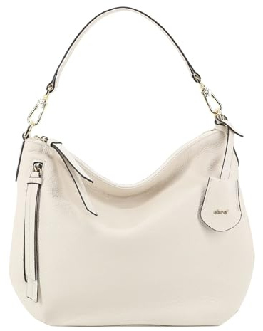 Abro Leder Schultertasche Umhängetasche Leather Adria Hobo Juna Bag Beige creme