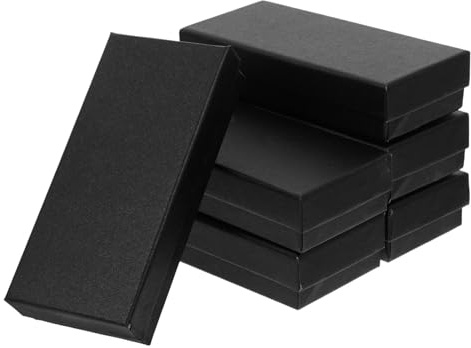 Operitacx Scatola Porta Orologi in Cartone Nero con Coperchio, Set da 6 Pezzi, Custodia Rettangolare per Esposizione e Conservazione Orologi, Design Raffinato e Utilizzo Personale