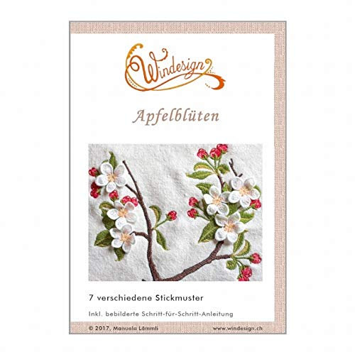 Windesign Stickmuster CD Apfelblüten 7 Stickmuster | Stick-Software für Stickmaschinen | Doodle-Stitching Stickdateien für Brother, Bernina, Babylock, Pfaff