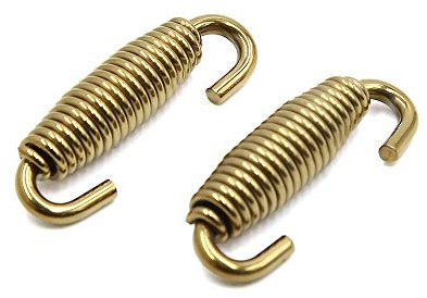 sourcing map 2Stk.55mm Motorrad Auspuff Federn Edelstahl Schalldämpfer Auspuffrohr Auspuffrohrfedern Auspuff-Federspanner Federhaken für Motorrad Roller ATV Gold