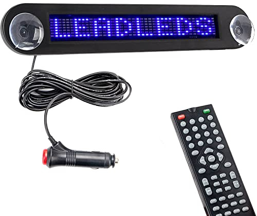 Leadleds Panneau à LED de voiture avec affichage de messages déroulants en rouge et réglage par télécommande 12 V CC